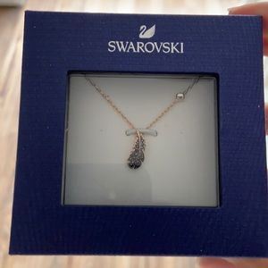 Swarovski Mini Feather Necklace Crystal Naughty Collection- Rose Gold
